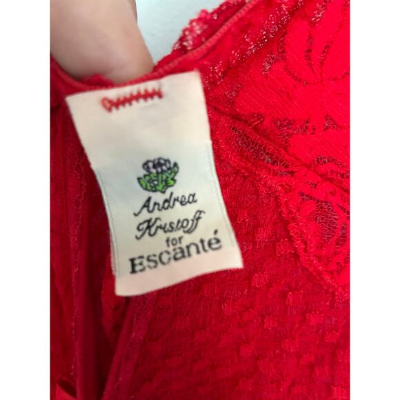 Vintage Andrea Kristoff For Escante Red Body Suit Small - Picture 8 of 9
